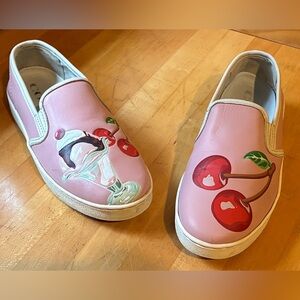 Coach Cherry Sundae Slip-On Sneakers – Pink Leather – Women’s Size 8